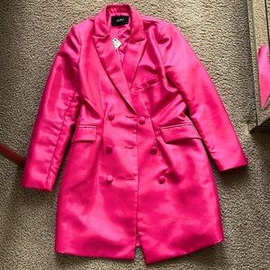 Hot pink blazer dress. tag on. Buttons and inside button attached and secure.